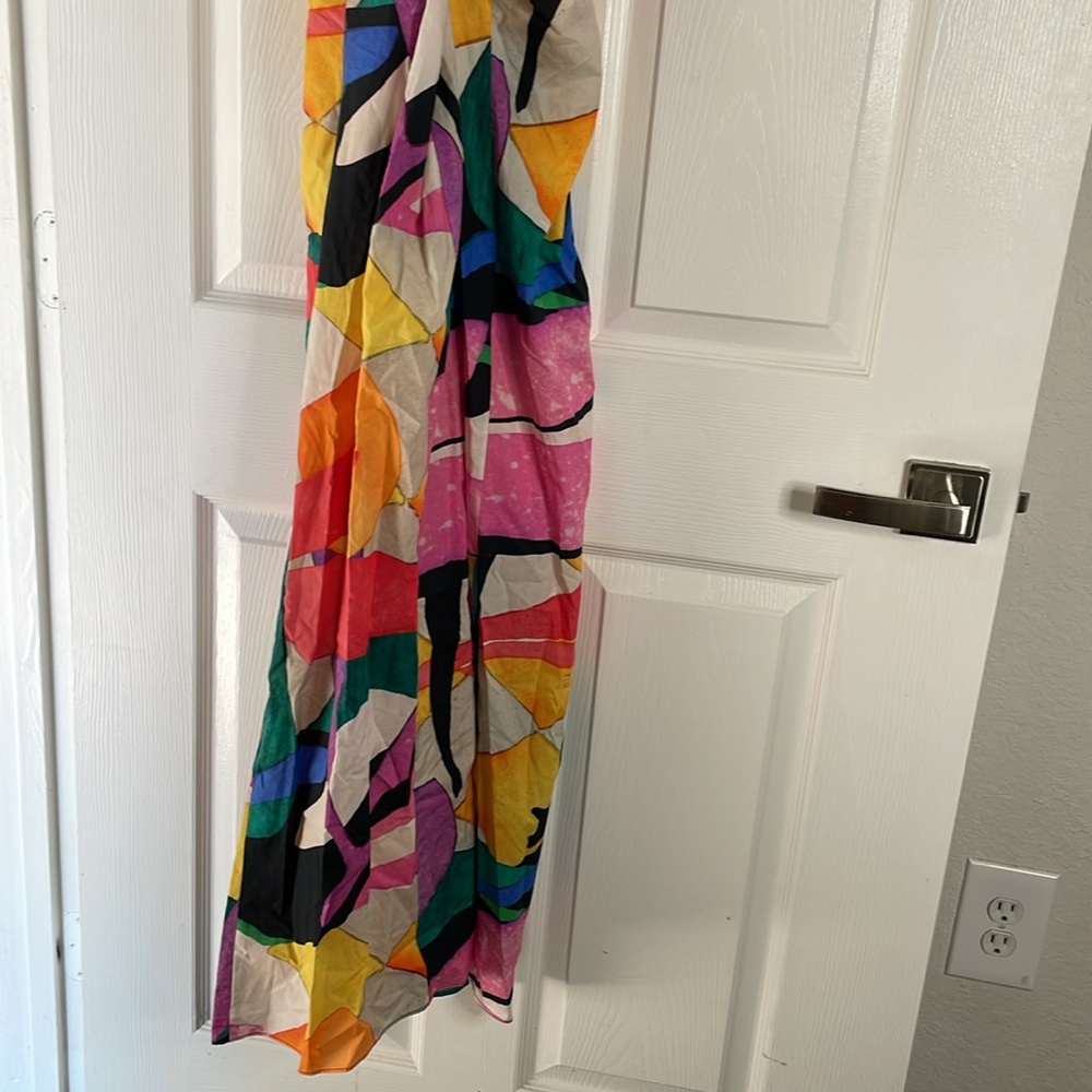 NWT Mara Hoffman abstract print Lolita tie front maxi dress - Picture 6 of 7